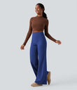 DayStretch High Waisted Tummy Control Wide Leg Baggy Yoga Pants with Pockets - Sodalite Blue