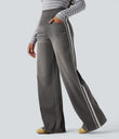 Halara Flex™ High Waisted Stripe Wide Leg Flowy Washed Casual Jeans with Pockets - Iron Gate Denim