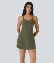 SoftlyZero™ Plush Backless Active Dress - Grass Grey Green