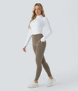 Halara UltraSculpt™ High Waisted Butt Lifting Tummy Control Pocket Shaping Workout Leggings - Dawn Brown