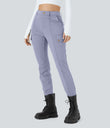 DayStretch High Waisted Zipper Pockets Solid Skinny Cargo Pants - Icelandic Blue