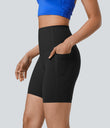 Halara UltraSculpt™ High Waisted Tummy Control Pocket Shaping Training Biker Shorts 7'' - Black