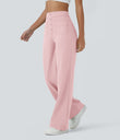 DayStretch High Waisted Pockets Straight Leg Casual Pants - Primrose Pink
