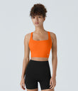 SoftlyZero™ Airy Square Neck Backless Crisscross Cropped Cool Touch Yoga Tank Top-UPF50+ - Exotic Orange