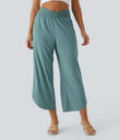 Breezeful™ High Waisted Crossover Quick Dry Resort Pants with Pockets - Stone Blue