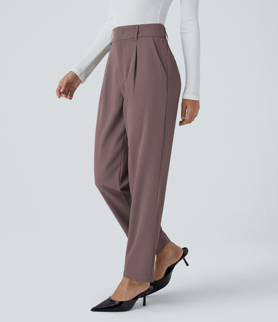 Halara Flex™ High Waisted Pocket Solid Work Tapered Pants - Roselle Purple