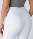 Halara Flex™ High Waisted Back Side Pocket Slight Flare Work Pants - White