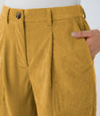 Mid Rise Zipper Pockets Corduroy Casual Joggers - Amber Gold