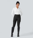 High Waisted Sheen 7/8 Leggings with Pockets - Black