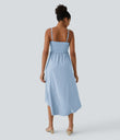 Breezeful™ High Low 2-Piece Pocket Flowy Midi Quick Dry Casual Dress - Thin Ice Blue