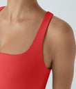 SoftlyZero™ Airy Square Neck Backless Crisscross Cropped Cool Touch Yoga Tank Top-UPF50+ - Poinsettia