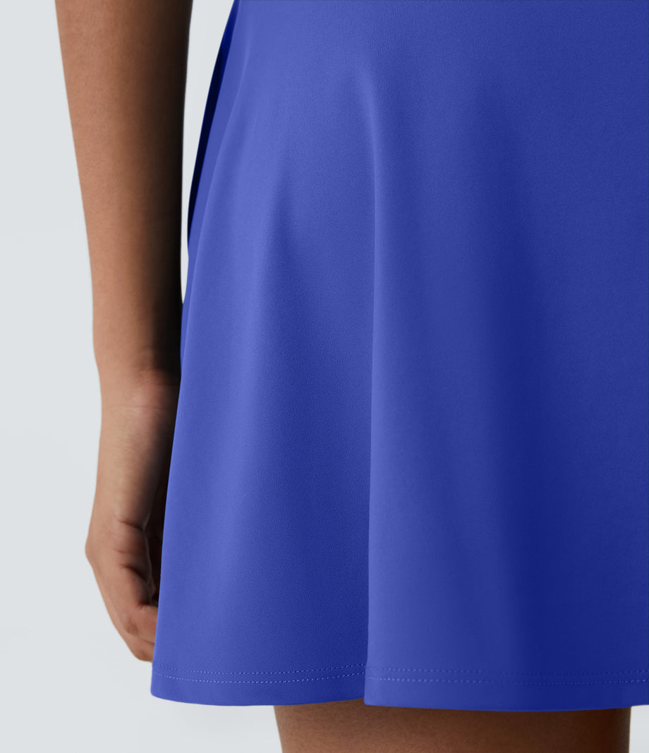 Flare Mini Dance Active Dress-Longer Length - Aster Blue