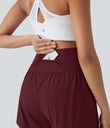 SoftlyZero™ Airy Super High Waisted 2-in-1 Cool Touch Yoga Shorts 5'' with Pockets - Zinfandel