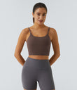 Basic Padded Workout Cropped Low Support Tank Top A-D Cups - Bracken