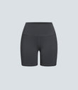 High Waisted Pocket Running Biker Shorts - Asphalt
