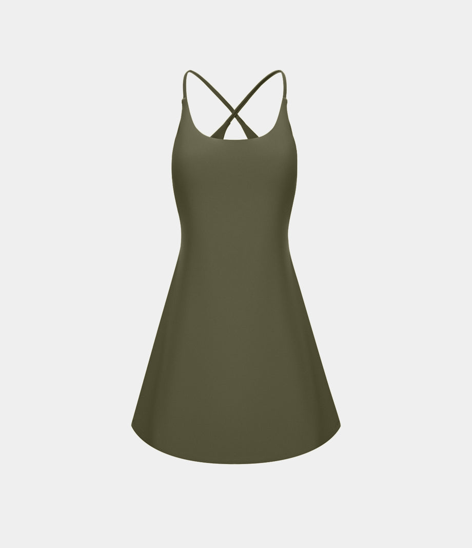 SoftlyZero™ Plush Backless Active Dress-Easy Peezy Edition - Grass Grey Green