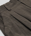High Waisted Pocket Wide Leg Flowy Solid Palazzo Casual Linen-Feel Pants - Dark Earthy Brown