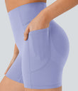 Halara UltraSculpt™ High Waisted Scrunch Butt Lifting Tummy Control Pocket Shaping Workout Biker Shorts 5'' - Baby Lavender