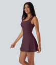 SoftlyZero™ Airy U Neck 2-in-1 Pocket Mini Cool Touch Dance Active Dress-Easy Peezy - Fig