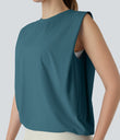 Round Neck Ruched Cool Touch Yoga Tank Top-UPF50+ - Hydro