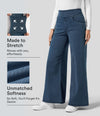 Halara Flex™ High Waisted Pockets Wide Leg Loose Work Jeans - Washed Denim Bleached Blue