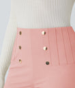 High Waisted Tummy Control Decorative Back Zipper Pockets Herringbone Work Leggings - Coral Cloud