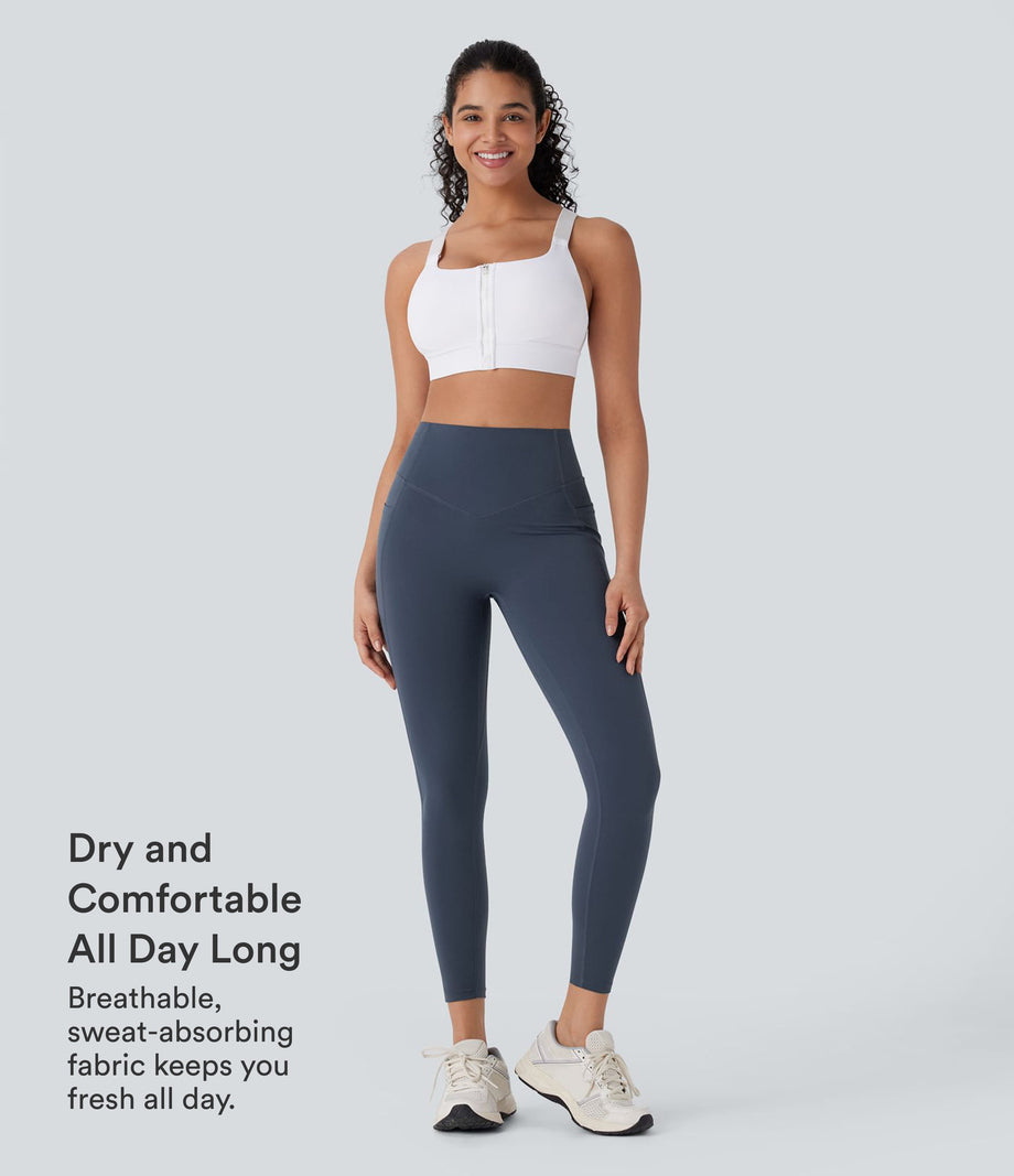 Halara UltraSculpt™ High Waisted Tummy Control Butt Lifting Ruched Pocket Shaping Yoga Leggings - Carbon