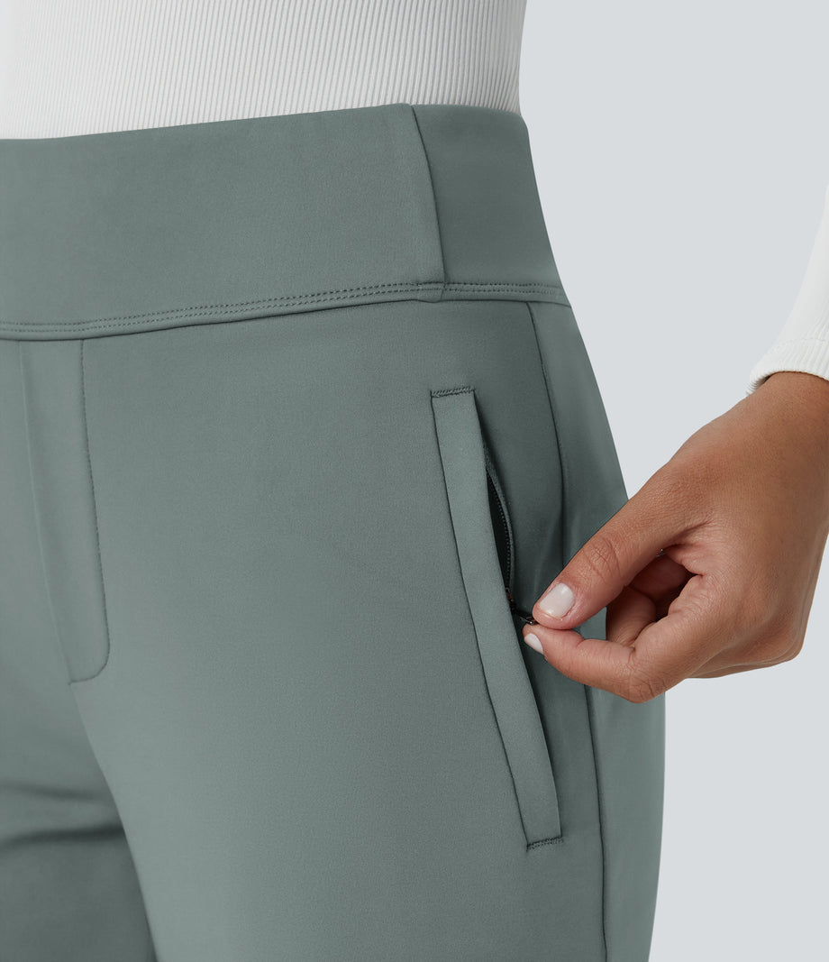 Halara Flex™ DayStretch Mid Rise Side Zipper Pocket Work Flare Pants - Deep Aquamarine