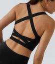 SoftlyZero™ Airy Square Neck Backless Crisscross Cropped Cool Touch Yoga Tank Top-UPF50+ - Black