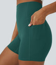 Halara UltraSculpt™ High Waisted Tummy Control Side Pocket Shaping Training Biker Shorts 5'' - June Bug