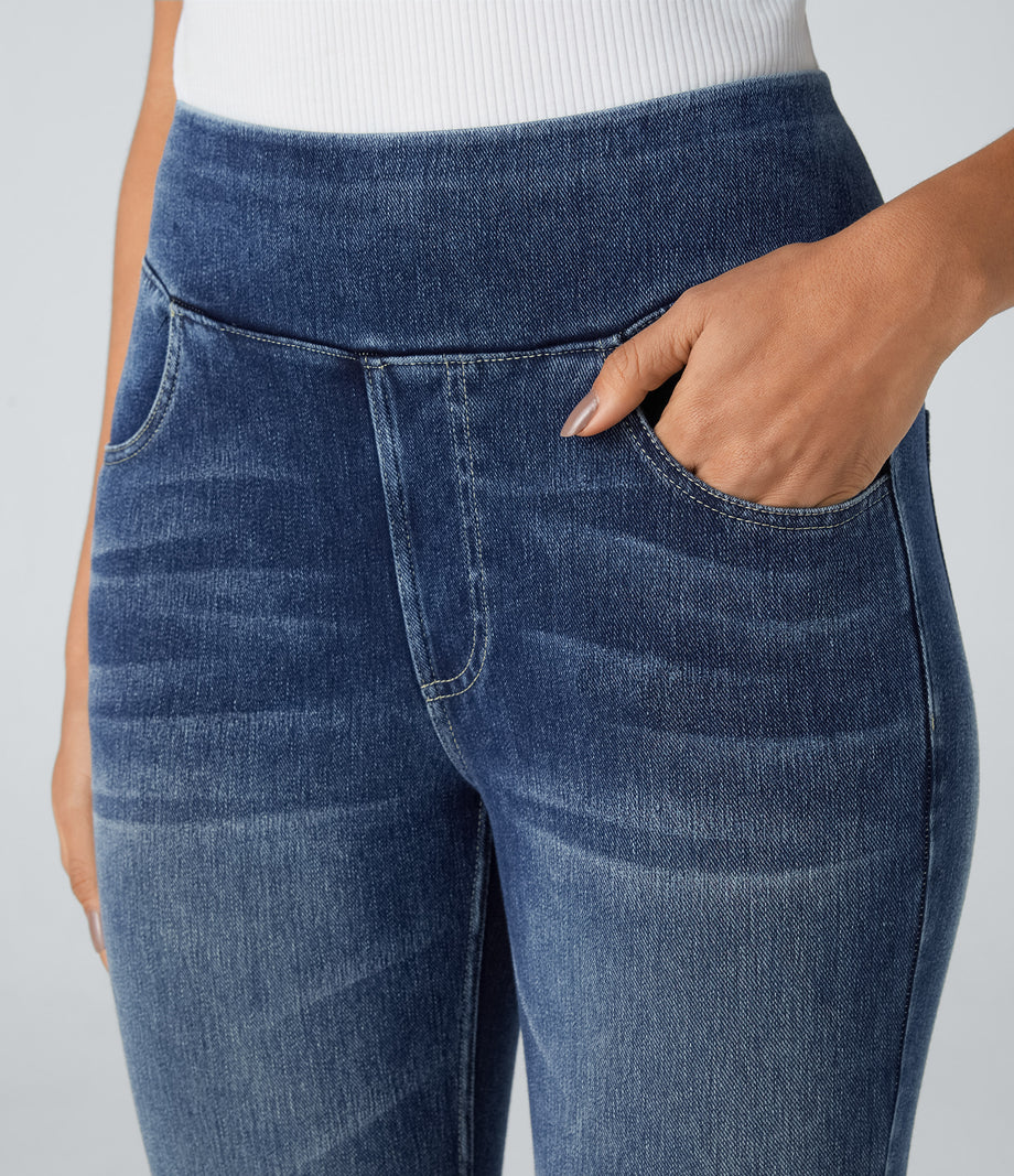 Halara Flex™ High Waisted Pockets Denim Casual Leggings - Royal Blue Denim