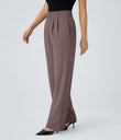 Halara Flex™ High Waisted Zipper Pocket Shirred Straight Leg Work Pants - Roselle Purple