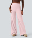 DayStretch High Waisted Tummy Control Wide Leg Baggy Yoga Pants with Pockets - Primrose Pink