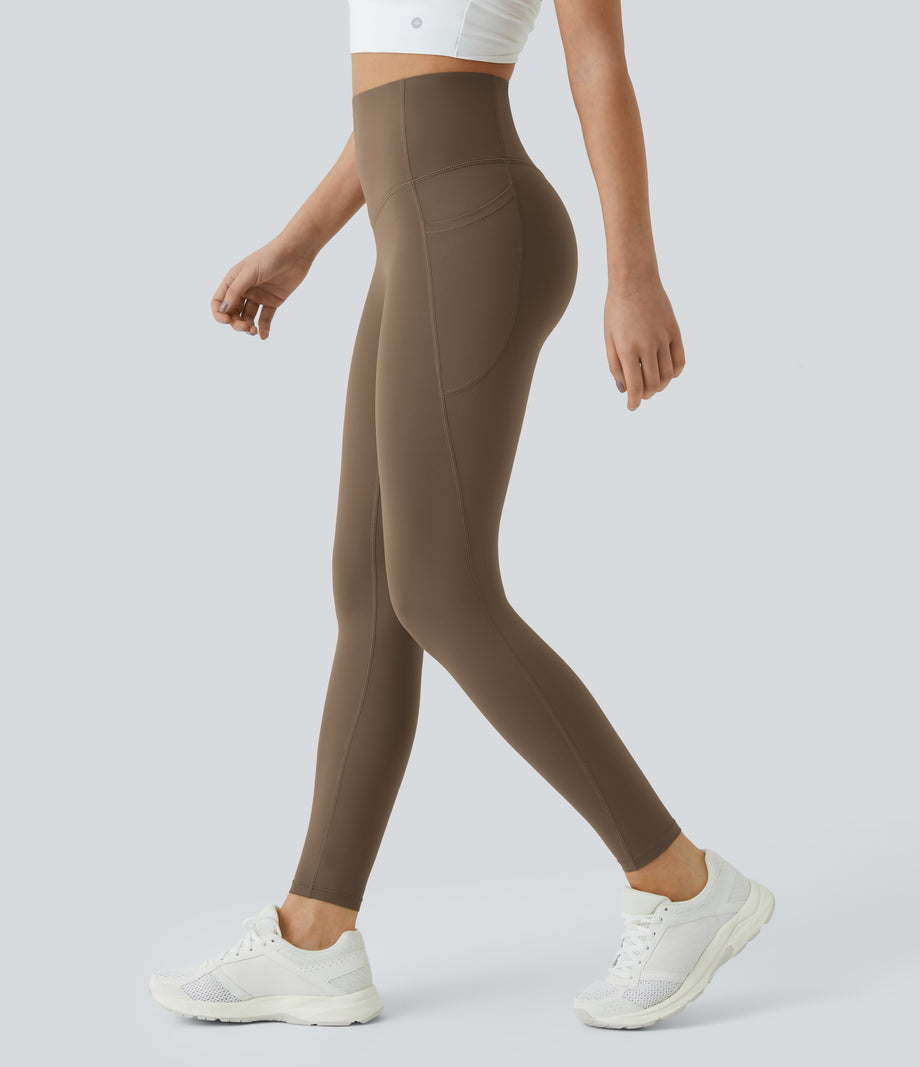 Halara UltraSculpt™ High Waisted Tummy Control Pocket Shaping Training Leggings - Thick Earthy Brown