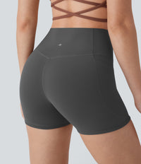 Halara UltraSculpt™ High Waisted Tummy Control Pocket Shaping Training Biker Shorts 3'' - Volcanic Ash