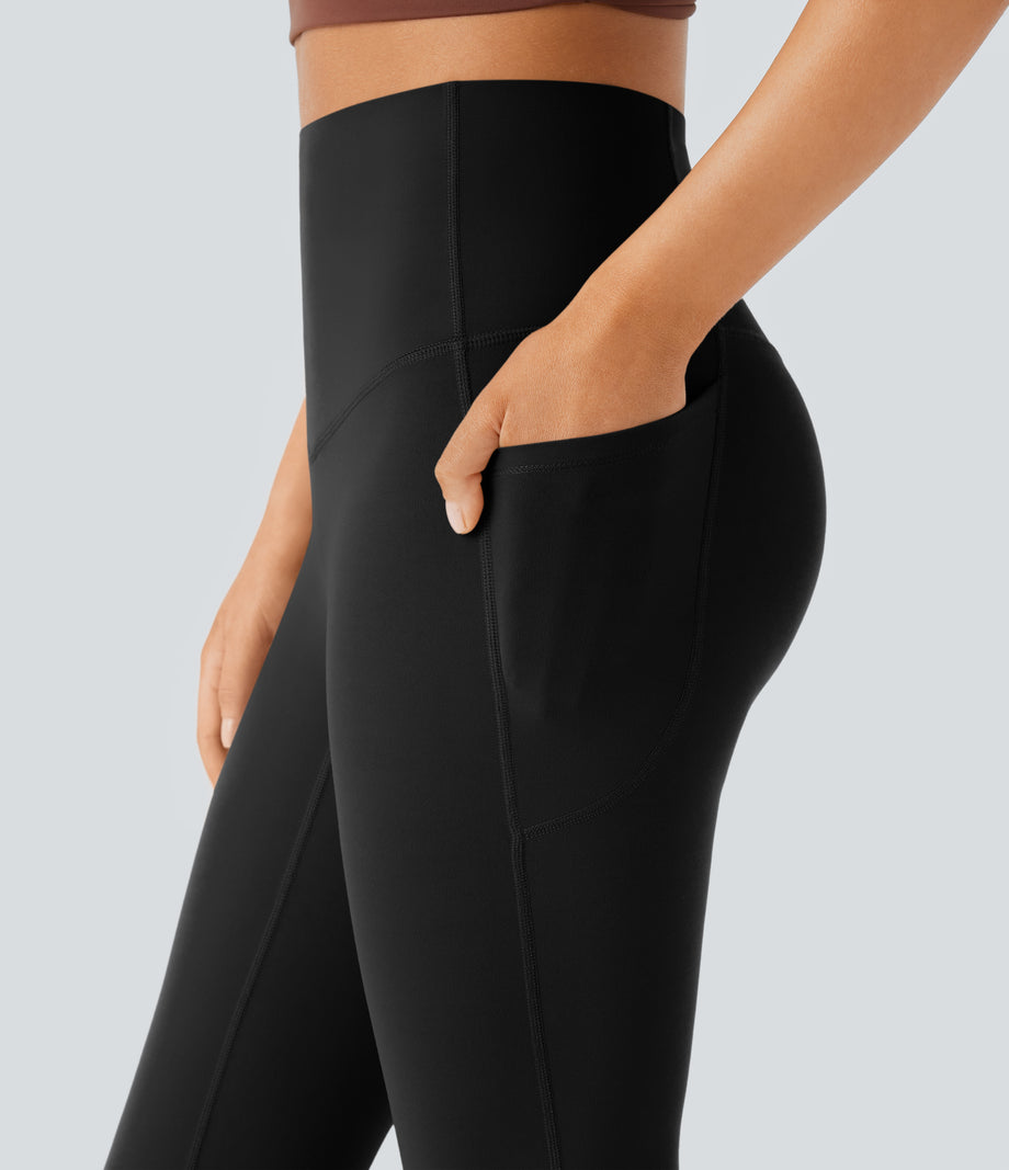 Halara UltraSculpt™ High Waisted Tummy Control Pocket Shaping Yoga Bootcut Leggings - Black