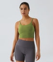 Basic Padded Workout Cropped Low Support Tank Top A-D Cups - Peridot