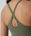 SoftlyZero™ Plush 2-in-1 Pocket Mini Active Dress DD-F Cups - Grass Grey Green