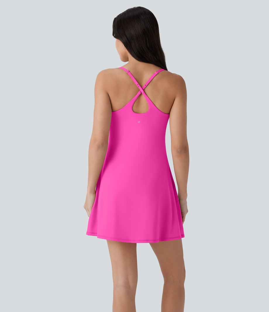 SoftlyZero™ Plush Molded Cups Low Support Dance Active Dress-Easy Peezy Edition A-D Cups - Fuchsia Purple