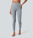 SoftlyZero™ Crossover Pocket Plain Leggings-UPF50+ - Quarry