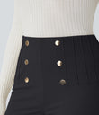 High Waisted Tummy Control Decorative Back Zipper Pockets Herringbone Work Leggings - Blue Graphite