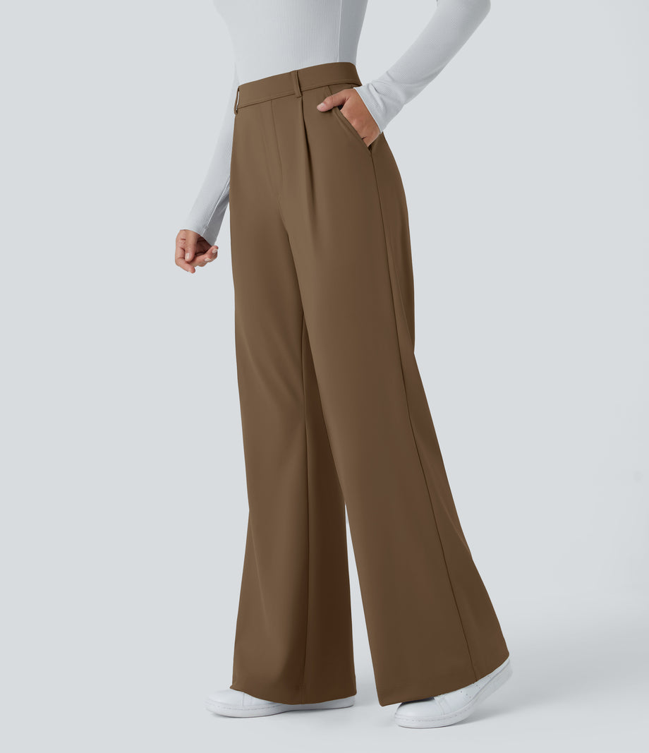 Halara Flex™ DayStretch High Waisted Pocket Work Flare Pants - Sepia