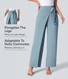 Halara Flex™ High Waisted Tie Side Wide Leg Work Pants - Forget-Me-Not