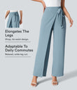 Halara Flex™ High Waisted Tie Side Wide Leg Work Pants - Forget-Me-Not