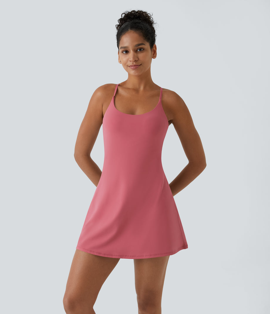 SoftlyZero™ Plush Backless Active Dress-Easy Peezy Edition - Begonia Rouge