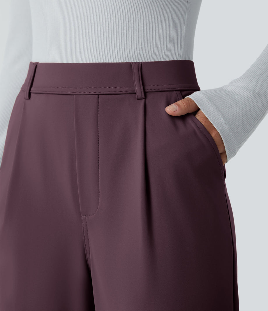 Halara Flex™ DayStretch High Waisted Pocket Work Flare Pants - Dusky Evening purple