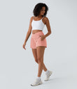 Breezeful™ High Waisted Crossover Pocket 2-in-1 Quick Dry Yoga Shorts 4" - Blossom