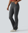 Halara Flex™ High Waisted Pockets Washed Casual Bootcut Jeans - Iron Gate Denim