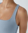 SoftlyZero™ Airy Square Neck Backless Crisscross Cropped Cool Touch Yoga Tank Top-UPF50+ - Baby Blue