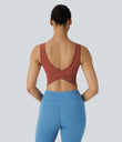 U Neck Crossover Barre Ballet Dance Tank Top A-D Cups - Goose Crest Red
